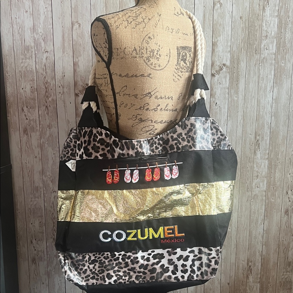 Cozumel Mexico Leopard Print Tote Bag